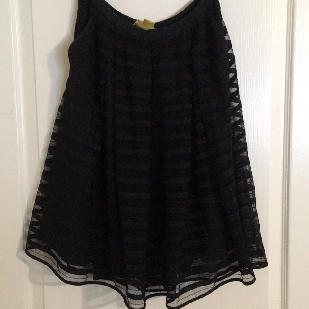 Beautiful black midi-skirt with lace overlay